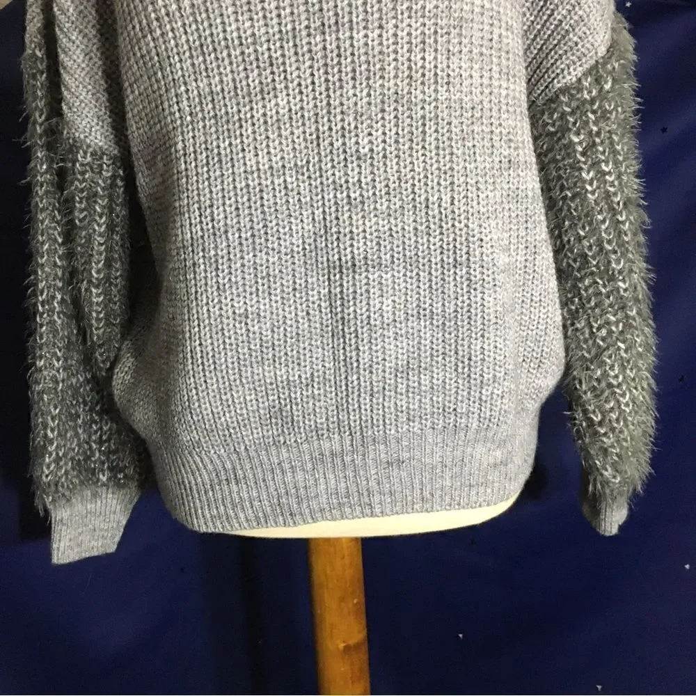 Berretti Gray Knit Sweater Top Size Small